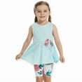 thumbnail image 2 of PatPat 2pcs Kid Girl Bowknot Design Sleeveless Tee and Floral Print Leggings Shorts Set, 2 of 9