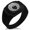 Black, variant on Stainless Steel Naito Samurai Crest CZ Ribbed Needle Stripe Pattern Biker Style Polished Ring
