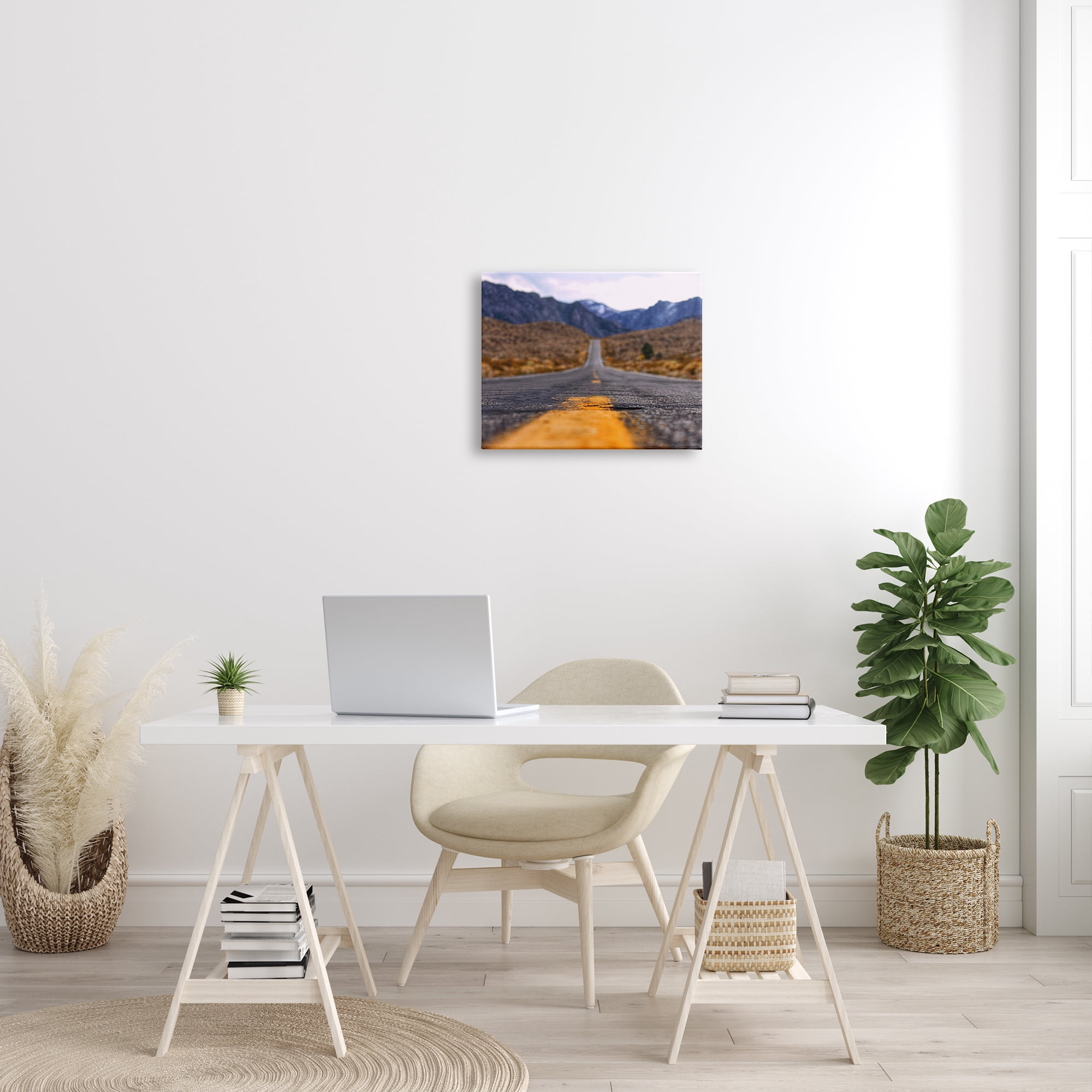 Stupell Industries Rural Ground View Country Highway Road Distant Peaks Photograph Gallery Wrapped Canvas Print Wall Art, Design by Jeff Poe