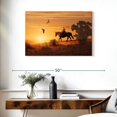 thumbnail image 3 of Elephant Stock Lonely Cowboy Wall Art - Horizontal Canvas Wall Art - Hallway Wall Decor - Our America Canvas - Brown And Orange Decor - 36" x 24", 3 of 8
