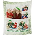 thumbnail image 5 of Custom Blanket with Photos and Text Customized Blanket Personalized Flannel Throw Blankets for Adult Kid Birthday Christmas Halloween Mothers Fathers Valentines Day Gift. (5 Photos, 48X32inch), 5 of 6