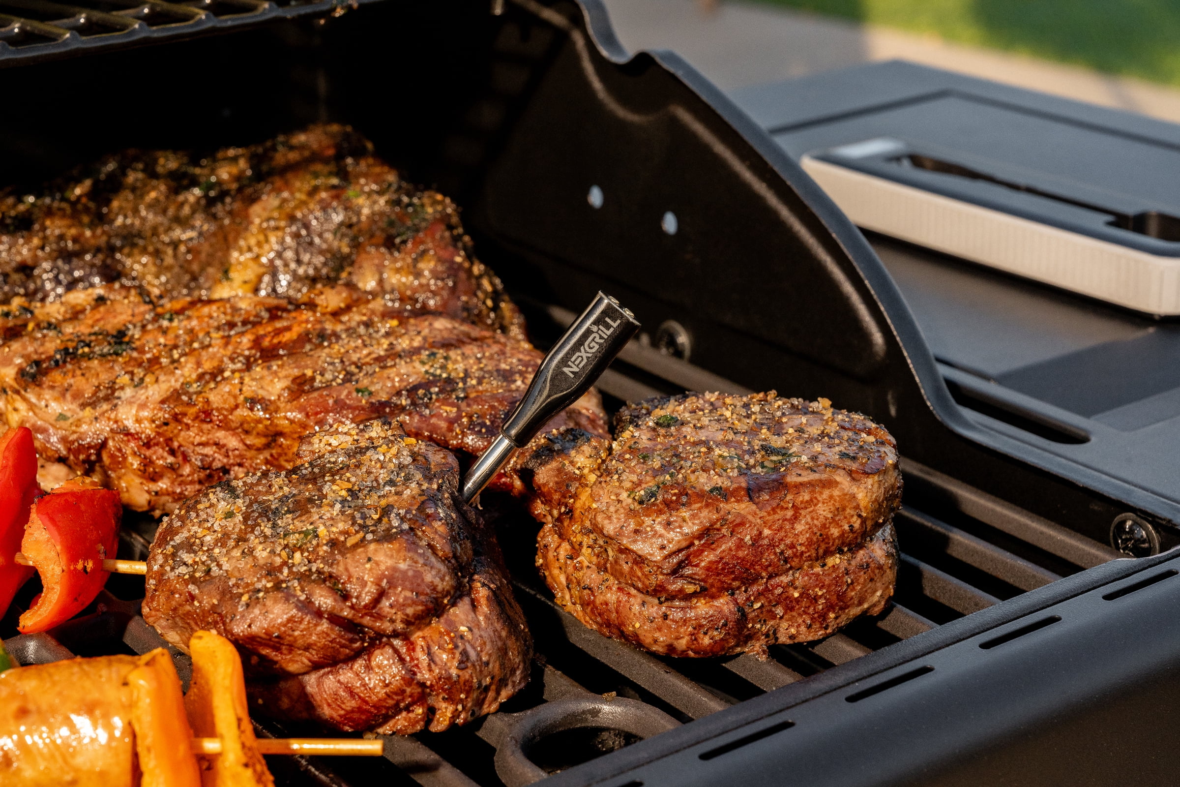 Nexgrill Digital Wireless Meat Thermometer – Smart Meat Probe Thermometer Wireless for Grilling, Smoker, Oven & BBQ Cooking Thermometer for Meat with Dual Temp Sensor & Charging Case – 530-04113