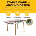 thumbnail image 4 of Grey Snowman Christmas Table Cloths for 5 Foot Rectangle Tables, Xmas Tree Snowflake Elk Winter Patio Waterproof Elastic Fitted Tablecloths, Washable Rectangular Table Cover for Camping, 4 of 8