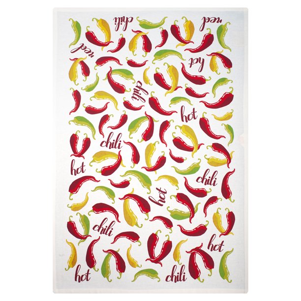 MU Kitchen Designer Print Kitchen Towel, Chili Peppers