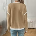 thumbnail image 4 of Tops for Women Ndbuld Sweatshirts for Women Crewneck Casual Long Sleeve Shirts Tunic Tops,Khaki,2XL, 4 of 4