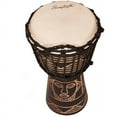 thumbnail image 3 of Sawtooth Harmony Series 8" Hand-Carved Spirit Design Rope Djembe, Satin Black Finish, 3 of 3