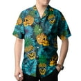 thumbnail image 5 of Tropical Skull Pineapple Men's Casual Button-Down Shirts Golden Skull Pineapple Hawaiian Shirts Short Sleeve Shirt for Men, 5 of 7