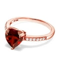 thumbnail image 3 of Gem Stone King 2.14 Ct Heart Shape Red Garnet 18K Rose Gold Plated Silver Ring, 3 of 5