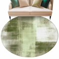 thumbnail image 2 of Round Area Rug 8ft,Vintage Abstract Oil Painting Art Washable Carpet Non-Slip Runner Accent Rugs Indoor Floor Mat for Bedroom Living Room Decor,Green Collage Texture, 2 of 9