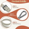 thumbnail image 3 of 0.6" Genuine Leather Purse Strap for Bag (Grey, Black Buckle), 3 of 6