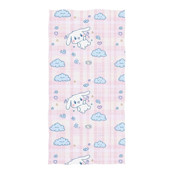 Oversized Beach Towel Extra Large Absorbent Microfiber Bath Towels Soft Quick Drying Cinnamoroll Flying in Sky 74"x37"