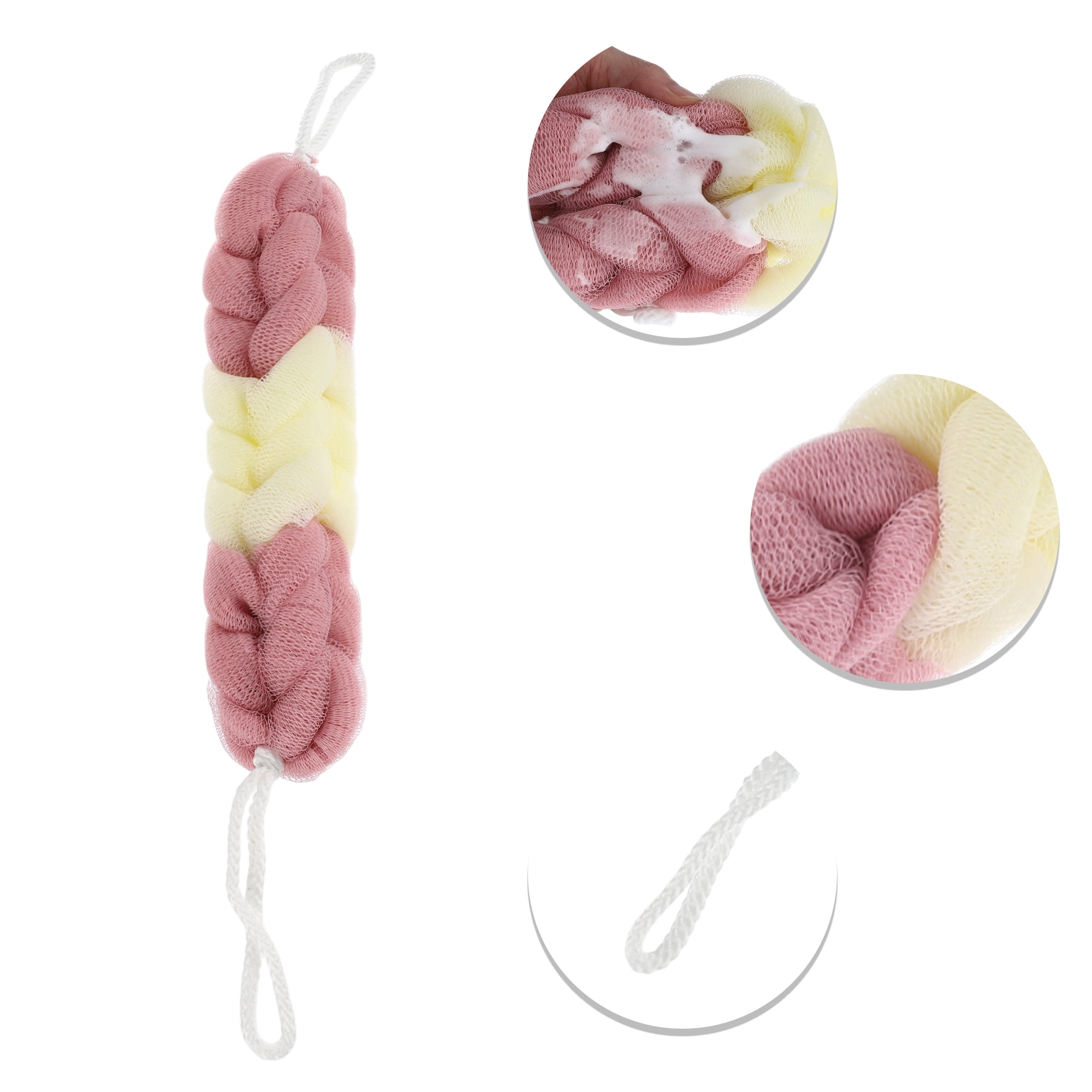 Unique Bargains Long Stretch Back Sponge 12.20"x2.76"x1.97" 1 Pc Beige, Pink