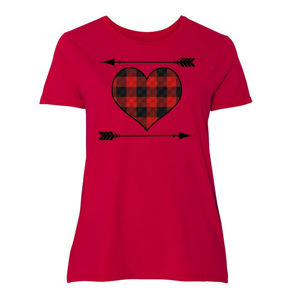 INKtastic Inktastic Buffalo Plaid Valentines Day Heart Adult Women's