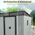 thumbnail image 6 of 6x5 FT Galvanized Steel Storage Shed - Features Window, Sloped Roof & Transparent Plate for Weatherproof Tool Organization, 6 of 8