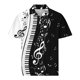 thumbnail image 5 of Camisas de Manga Larga para Hombres Impresos Girar Hacia Abajo Botones de Cuello Lateral Dividido, Casual Blusa de Manga Corta, 5 of 5