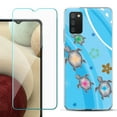 thumbnail image 1 of Slim-Fit TPU Fashion Phone Case for Samsung Galaxy A03s, with Tempered Glass Screen Protector, by OneToughShield ® - Happy Turtle, 1 of 4