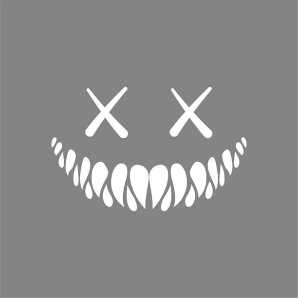 1 pegatina para coche de Halloween, pegatina reflectante con sonrisa del diablo, pegatina para parabrisas trasero de coche, apta para coches, camiones, SUV, ventana de puerta de casa
