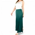 thumbnail image 4 of Women's Satin Maxi Skirt With High Waist And Flowing A-Line Design- Green,Medium, 4 of 7