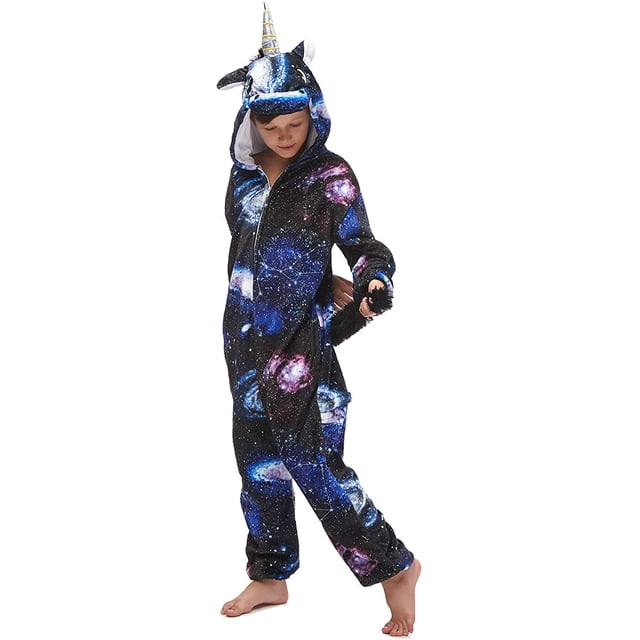 Combinaisons de Nuit pour Enfants à Capuche en Flanelle - Pyjama une Pièce pour Garçons et Filles, Vêtement de Nuit, Robe de Chambre pour Enfant, 4-8 Ans