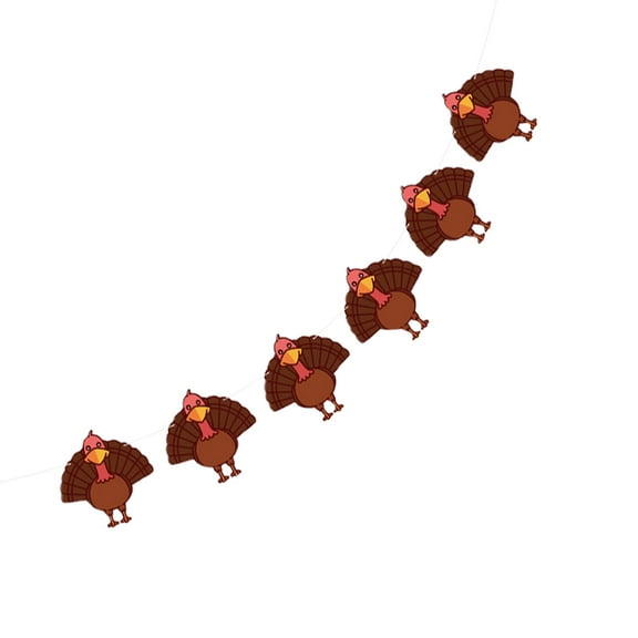 Hemoton Chicken Stickers Turkey Paper Flower Paper Turkey Decorations 300CM Brown