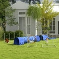 thumbnail image 3 of Demi Bonn 7 Piece Dog Agility Training Set with Tunnels, Weave Poles, Adjustable Hurdle, Jumping Ring, Pause Box for Indoor Outdoor Play, Blue, 3 of 11