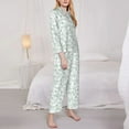 thumbnail image 3 of Lsque Leaf Print Pattern Long Sleeve Pajama Set for Women - Soft 2-Piece Sleepwear and Loungewear Set with Pockets, Comfy Nightwear-XX-Large, 3 of 7