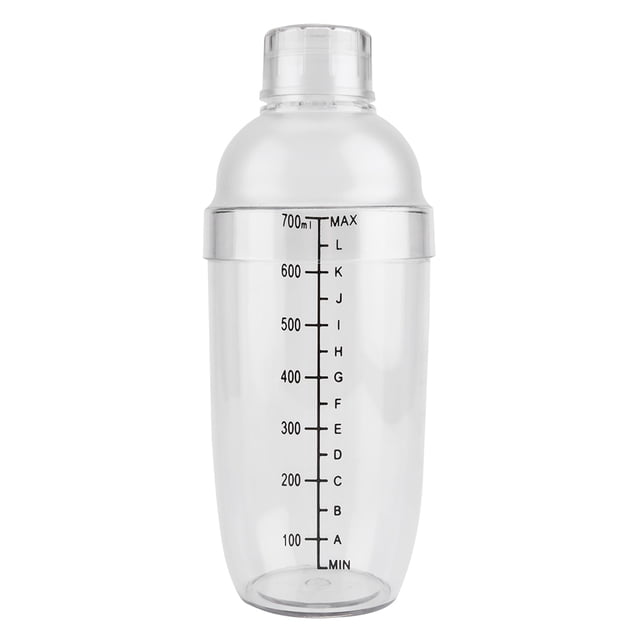 Shaker - VIFER Anti-Fuite Transparent P Résine Cocktail Shaker Mélangeur Bouteille de Shaker de Vin avec Barre d'Échelle Outil, 1PC(700ml)