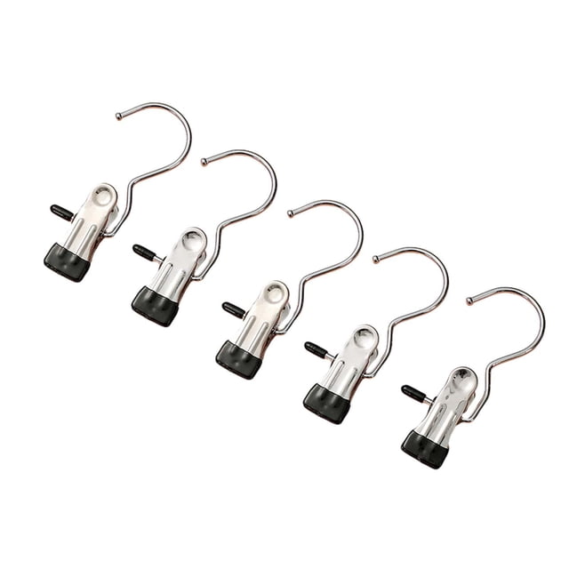 Pinzas para la ropa de acero inoxidable, ganchos para colgar la ropa, pinzas portátiles para ropa, calcetines, pinzas para toallas, pantalones, botas negro Macarena Clips para colgar botas