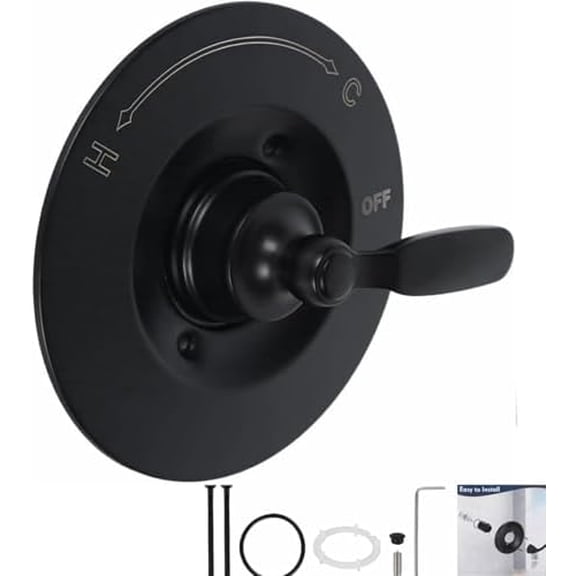 T14032-BL Matte Black Shower Handle, Metal, Compatible with Delta Shower Trim Kit 14 Series, Compatible with RP46074, Fits R10000 Series Valves (Valve/Cartridge Not Included)$$Tools & Hardware Other