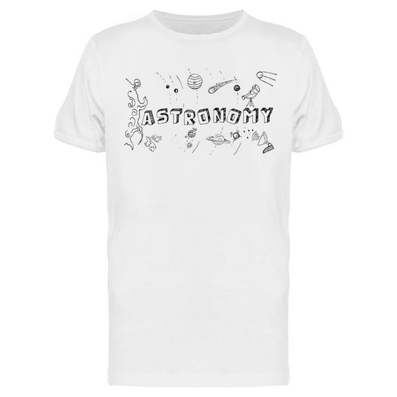 Astronomy Title And Icons T-Shirt Men -Image by Shutterstock, Male XX-Large