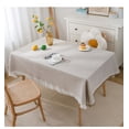 thumbnail image 2 of Wind and Linen Rectangular Tablecloth 70x51 Inch with Handcrafted Tassels for Long Tables, 2 of 6
