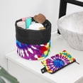thumbnail image 6 of PhooArto Drawstring Cosmetic Bag, Barrel Shaped Portable Travel Makeup Bags, Tie Dye Circles Pattern Large Capacity Waterproof Multifunctional Bucket Toiletry Bag, 6 of 6