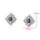 thumbnail image 2 of Aretes Dama Rombo Cristales Swarovski y Zafiro Oro 18K Lam dorado Unitalla, 2 of 7