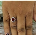 thumbnail image 2 of natural garnet ring 925 sterling silver solitaire engagement ring January birthstone red gemstone ring, 2 of 2