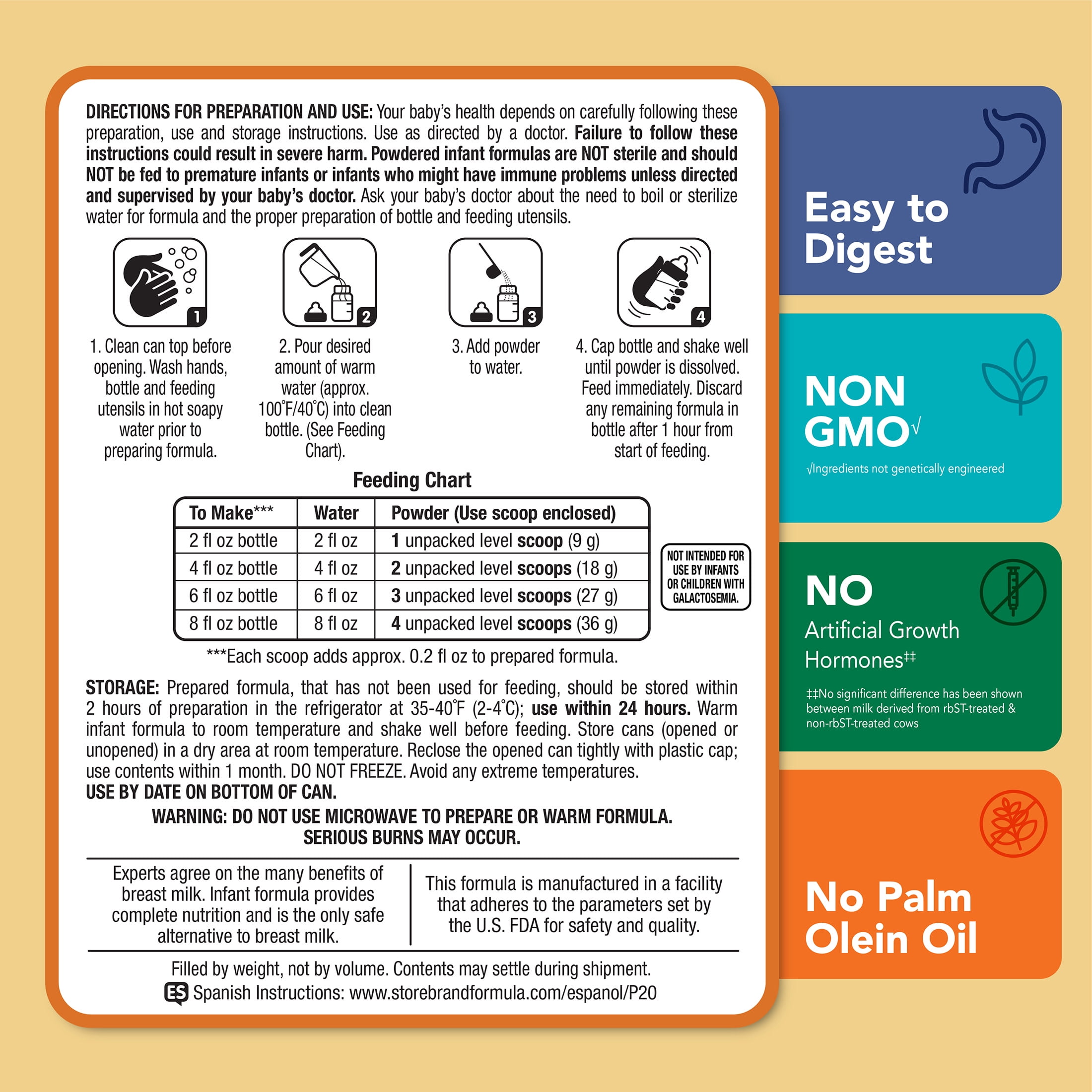 Parent's Choice Sensitivity Infant Formula Powder with Iron for Fussiness and Gas with DHA and Vitamin E Lutein, 32.8 oz