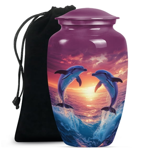 Dolphin Urn for Ashes for Women, Cremation Urns for Human Ashes, Funeral Urn for Ashes Adult Male, Large Urns for Human Ashes Adult Man(Size - 10inch)