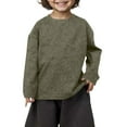 thumbnail image 2 of ZHOGXU Big Boys Girls T Shirt Long Sleeve Crew Neck Solid Color Distressed Versatile Comfortable Breathable Base Shirt Top For Daily Wear Green 7-8 Years, 2 of 5
