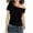 Black, variant on yillto Women's off Shoulder Tops Summer Casual Short Sleeve T Shirts Solid Color Slim Tee Clothes