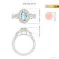 thumbnail image 5 of ANGARA Natural 1.5 ct Aquamarine Twisted Vine Ring with Diamond Halo in 14K White & Yellow Gold for Women (Size-9x7mm) | March Birthstone, Anniversary Jewelry Gift for Women | Natural Aquamarine Ring, 5 of 9