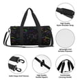 thumbnail image 6 of Xecao Dinosaur print Round Travel Duffel Bag is a foldable gym bag with an inner pocket, perfect for travel sports, 6 of 8