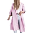 thumbnail image 1 of SAYOO, gabardina abierta por delante para mujer, cárdigan largo de manga 3/4 informal holgado de Color sólido para ropa de calle de otoño SAYOO  moda, 1 of 5