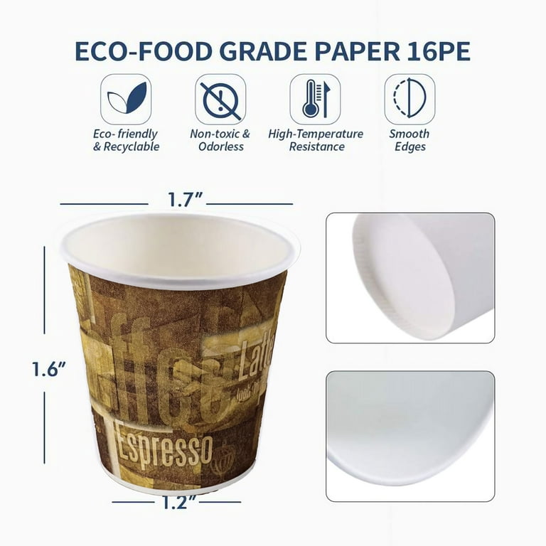 100 Pack 8oz Disposable Paper Cups, Espresso Cups, Eco Friendly Disposble  Small Mouthwash Cups,Hot/Cold Beverage Drinking Cup for Party,Travel and  Event 