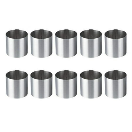 

10 Pieces Stainless Steel Mousse Rings Round Biscuit Cutter Cake Mold Kitchen Baking Pastry Tool for Tart Fondant Etc