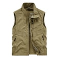 thumbnail image 2 of BVOFAR Men's Casual Lightweight Outdoor Vest Utility Work Vest Jackets Big and Tall Fishing Photo Travel Safari Waistcoats Khaki—Tank Tops XXL, 2 of 9