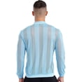 thumbnail image 5 of Sholeno Men's Full Zip UPF 50+ Sun Protection Rash Guard Shirt Light Long Sleeves Jacket for Hiking Sky Blue XXL, 5 of 8