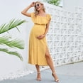 thumbnail image 4 of Maternity Dress Women's Off Shoulder Split A Line Casual Maxi Dress, 4 of 5