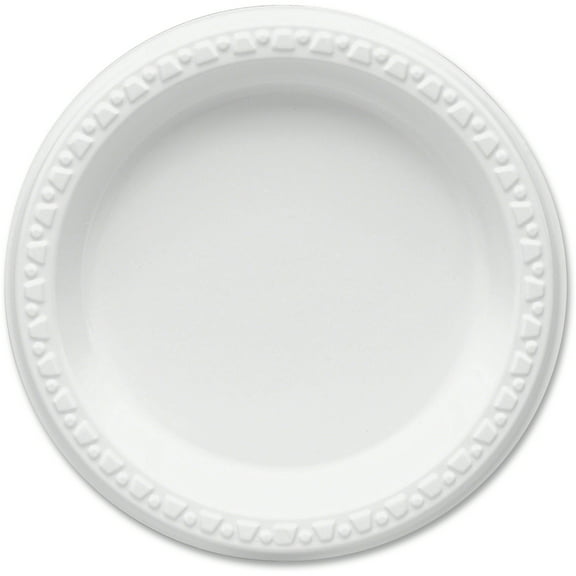 Plastic Dinnerware, Plates, 6" Dia, White, 125/pack | Bundle of 5 Packs