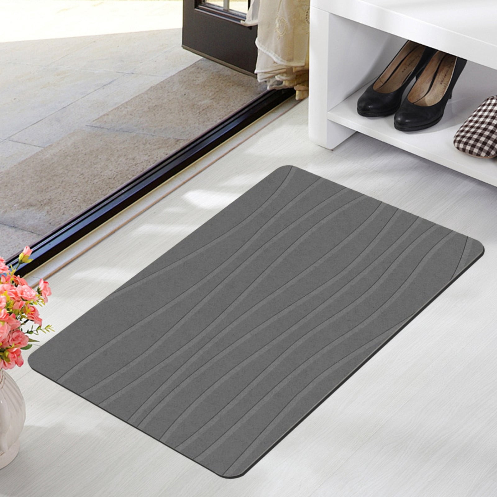 Giyblacko Stone Bath Mat Diatomaceous Earth Bath Mat Super Absorbent Non Slip Diatomite Stone Bath Mats For Bathroom Quick Drying Stone Shower Mat