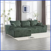 Chenille L-Shaped Living Room Sofa - Deep Seating, Soft Fabric & Stylish Design