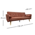 thumbnail image 2 of Ilios Innova | Sofá Cama Marin Café Convertible 2 Plazas, Textil Resistente, Estilo Nórdico Minimalista con Patas de Madera y 2 Cojines Incluidos, 2 of 9